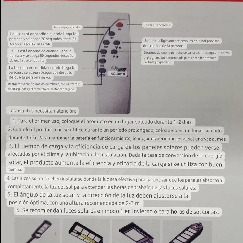 Foco Solar 300w Recargable Ip65 Sensor M